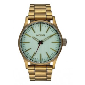 RELOJ NIXON SENTRY 38 SS ALL BRASS / GREEN CRYSTAL