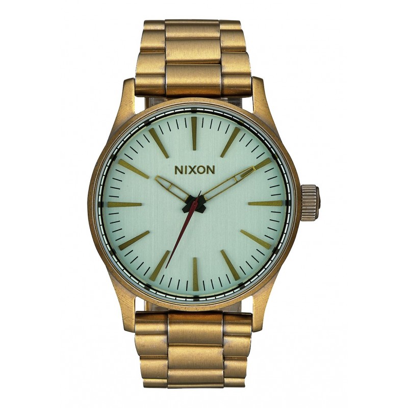 RELOJ NIXON SENTRY 38 SS ALL BRASS / GREEN CRYSTAL