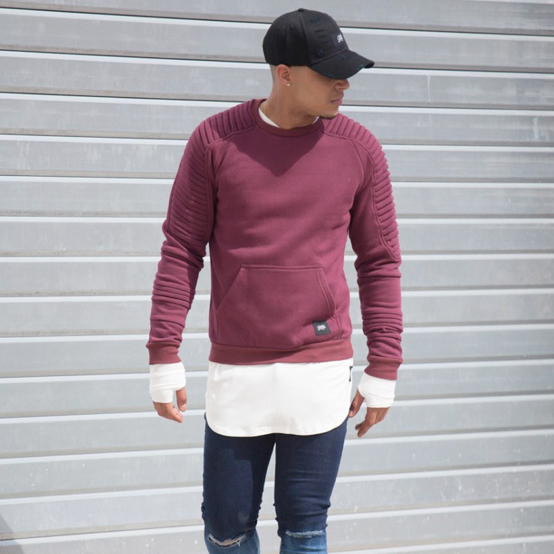 SUDADERA BIKER SIXTH JUNE BURGUNDY