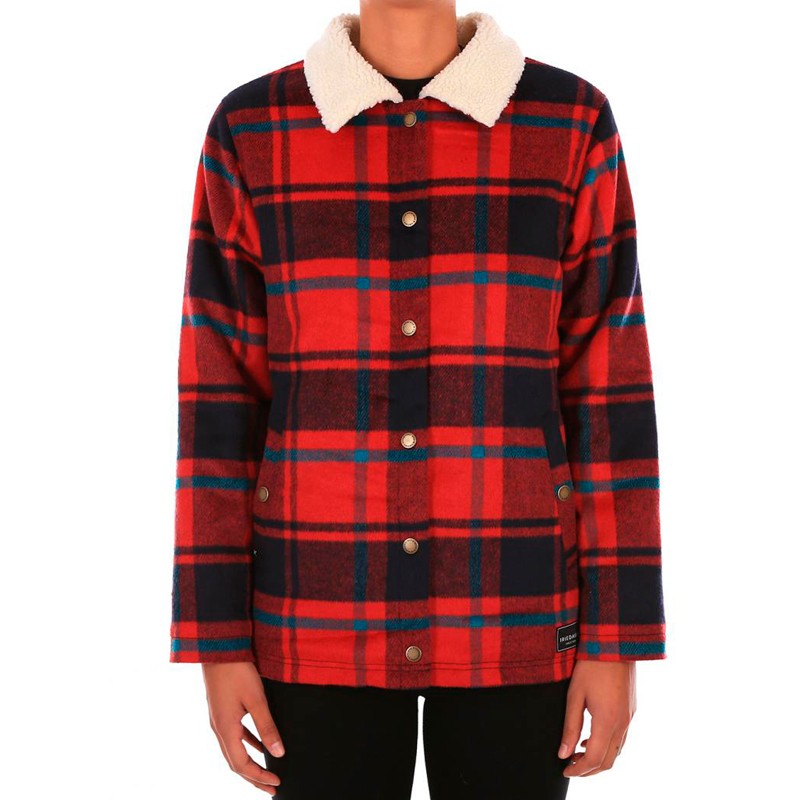 IRIEDAILY PLAID TEAM JACKET DARK RED
