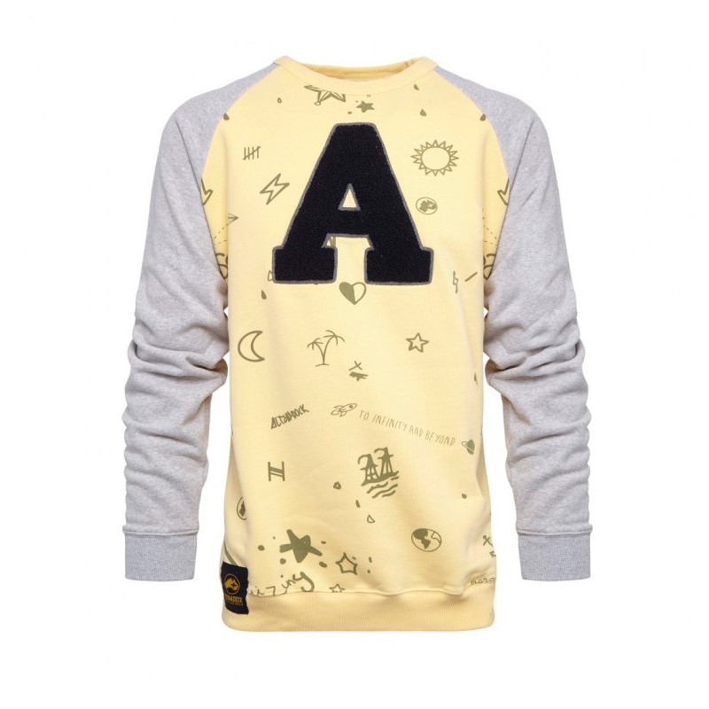SUDADERA ALTONADOCK AMARILLA Y GRIS CON LETRA A