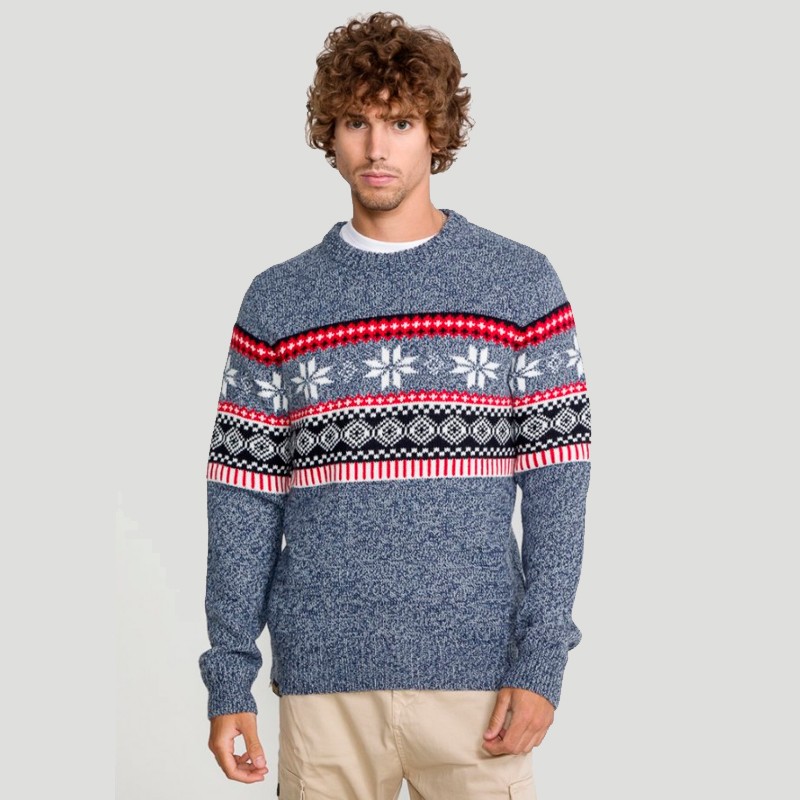 JERSEY ALTONADOCK DE PUNTO DE GRECAS GRIS / ROJO